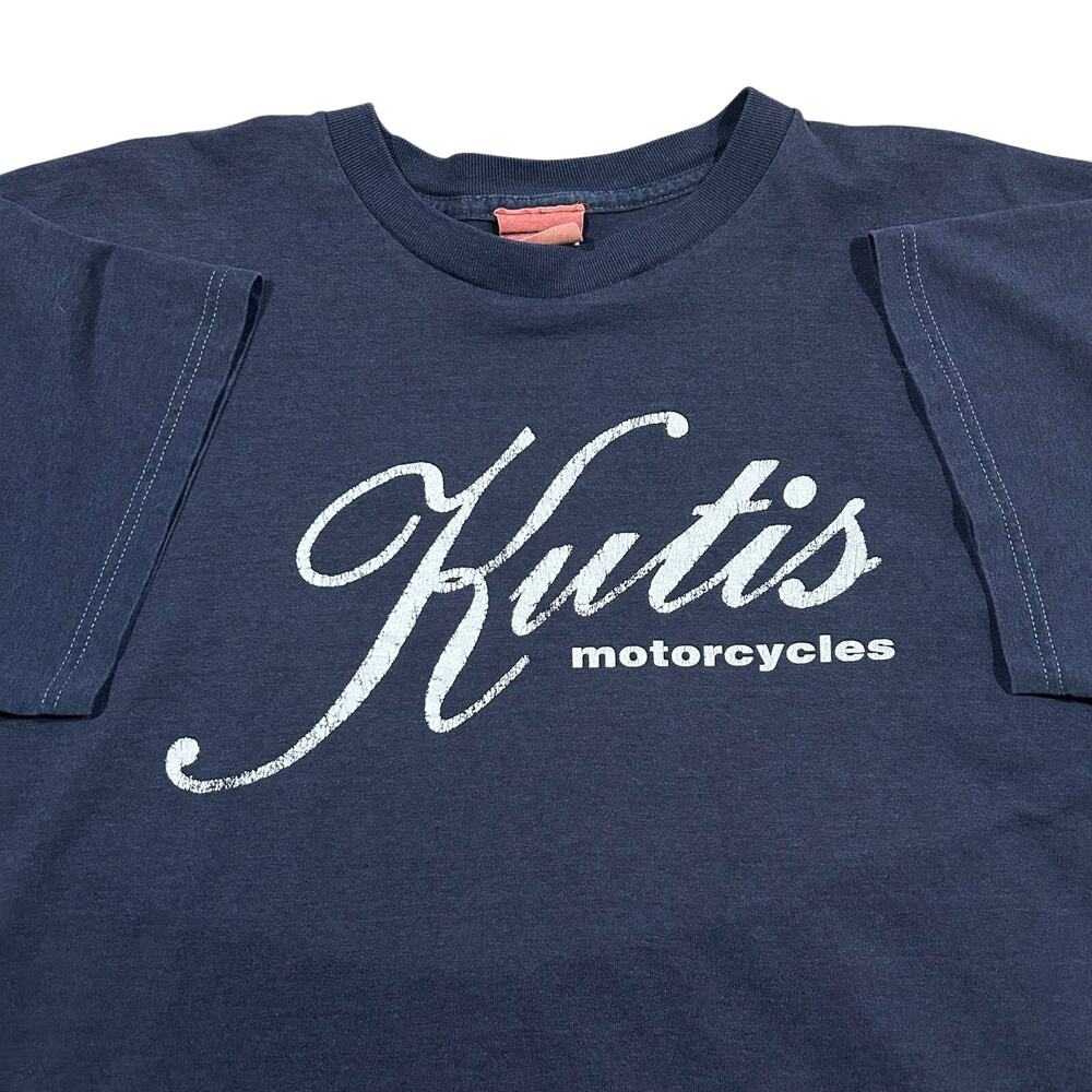Vintage Kutis Motorcycles T-Shirt Men’s XL Faded Biker Tee Fruit Of The Loom
